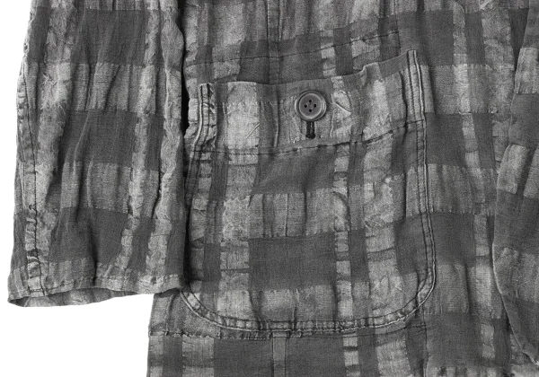 ISSEY MIYAKE MEN Linen Cotton Checked Jacket K-172102_008