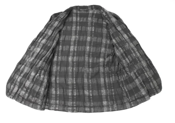 ISSEY MIYAKE MEN Linen Cotton Checked Jacket K-172102_010