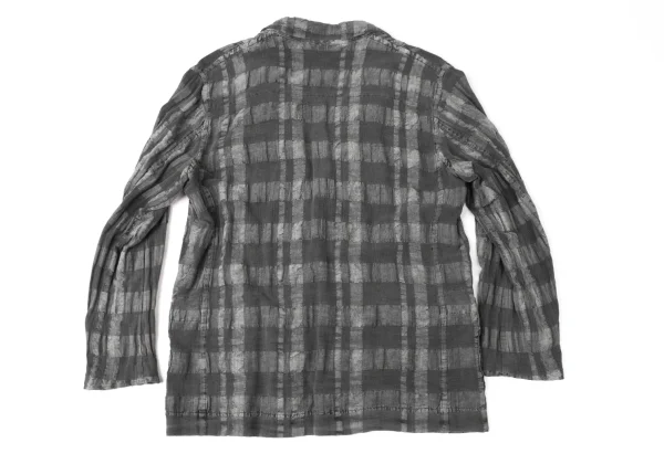 ISSEY MIYAKE MEN Linen Cotton Checked Jacket K-172102_011