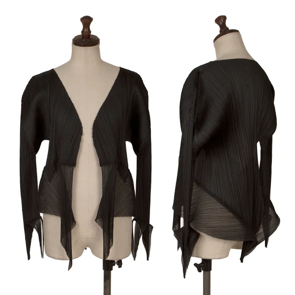 PLEATS PLEASE Mesh Switching Cardigan Black 3 K-172111_001