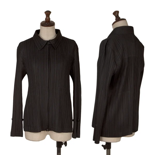 PLEATS PLEASE Zip Up Blouson Black 4 K-172113_001
