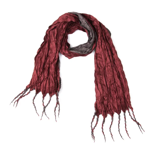 Unbranded Pleats Bicolor Stole Brown,Red  K-172121_001