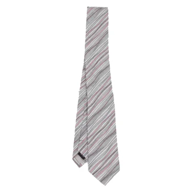ISSEY MIYAKE MEN Cotton Silk Regimental Jacquard Tie