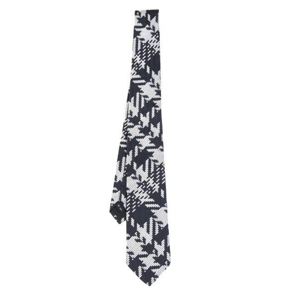 ISSEY MIYAKE MEN Silk Houndstooth Jacquard Tie Navy,White  K-172128_001