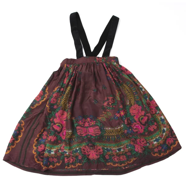 COMME des GARCONS GIRL Floral Print Side Line Suspender Skirt K-172137_002