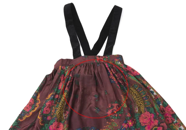 COMME des GARCONS GIRL Floral Print Side Line Suspender Skirt K-172137_003