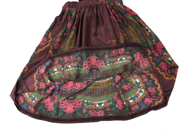 COMME des GARCONS GIRL Floral Print Side Line Suspender Skirt K-172137_013