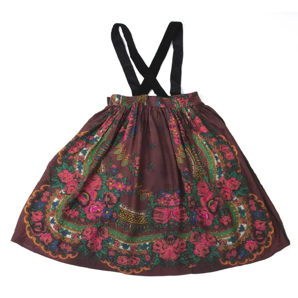 COMME des GARCONS GIRL Floral Print Side Line Suspender Skirt K-172137_014