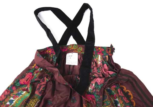 COMME des GARCONS GIRL Floral Print Side Line Suspender Skirt K-172137_016