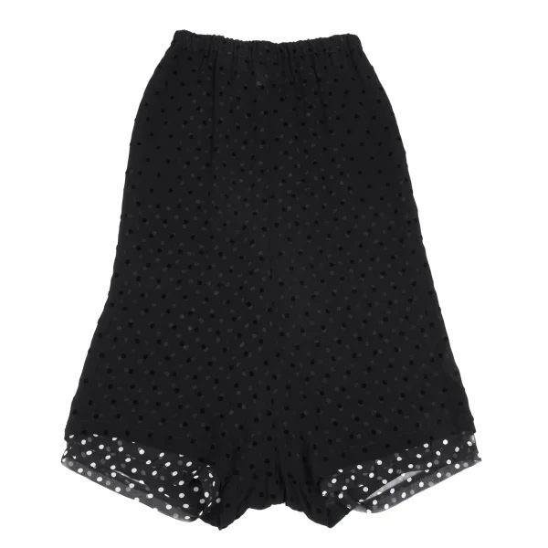 COMME des GARCONS Dot Flocky Layered  Dropped Crotch Pants Black SS K-172149_001