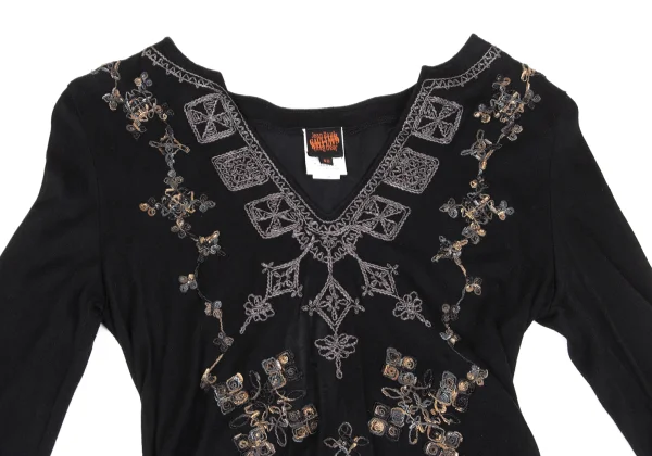 Jean Paul GAULTIER Rayon Cotton Embroidery T Shirt K-172160_003