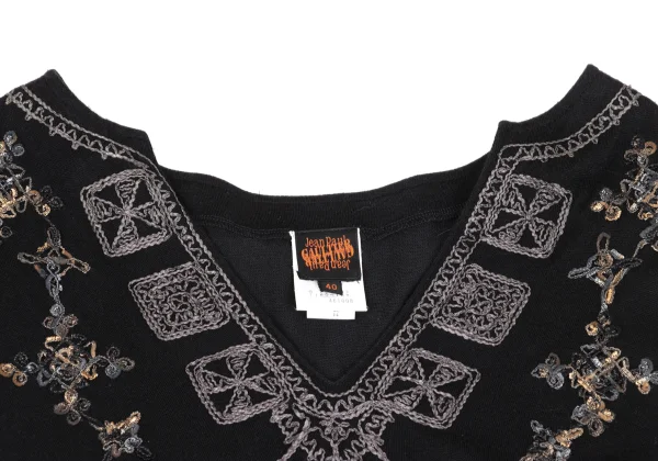Jean Paul GAULTIER Rayon Cotton Embroidery T Shirt K-172160_004