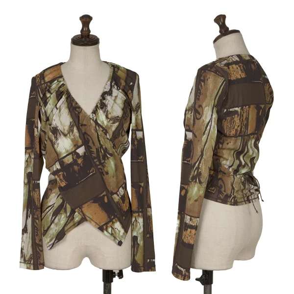 Jean Paul GAULTIER FEMME Graphic Printed Shirring Cardigan Multi-Color 40 K-172166_001