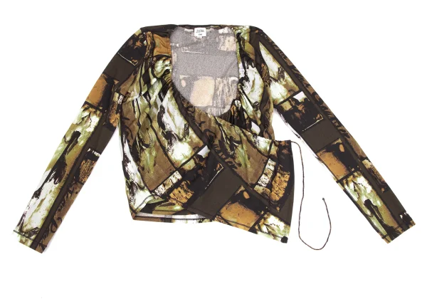 Jean Paul GAULTIER FEMME Graphic Printed Shirring Cardigan K-172166_002