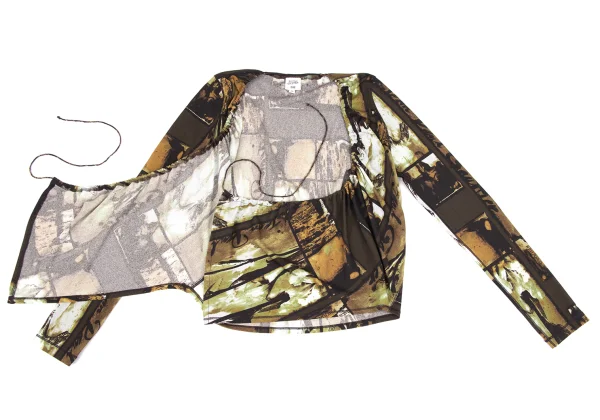 Jean Paul GAULTIER FEMME Graphic Printed Shirring Cardigan K-172166_009