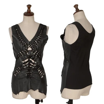 Jean Paul GAULTIER FEMME Lace Up Leather Tanktop