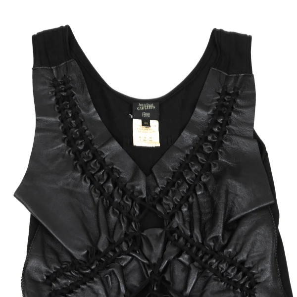 Jean Paul GAULTIER FEMME Lace Up Leather Tanktop K-172167_003