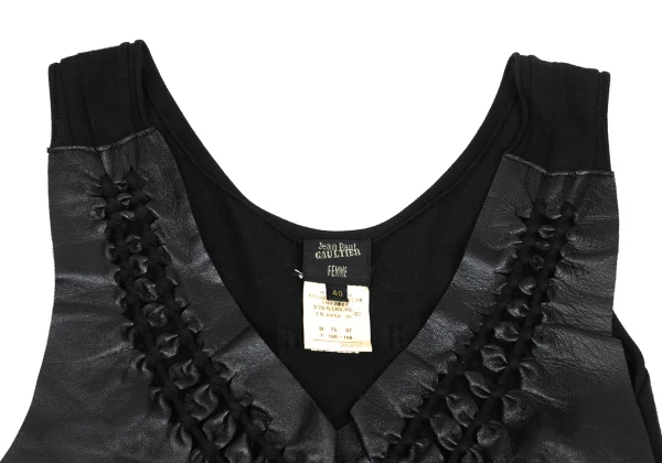 Jean Paul GAULTIER FEMME Lace Up Leather Tanktop K-172167_004