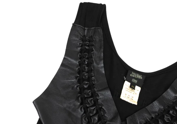 Jean Paul GAULTIER FEMME Lace Up Leather Tanktop K-172167_005