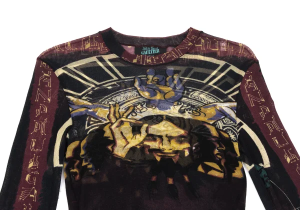 Jean Paul GAULTIER MAILLE Printed Mesh T Shirt K-172172_002