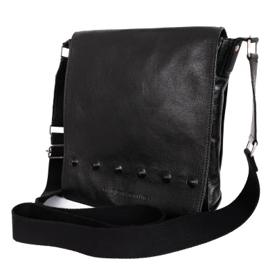 Jean Paul GAULTIER Studs Emboss Leather Messenger Bag