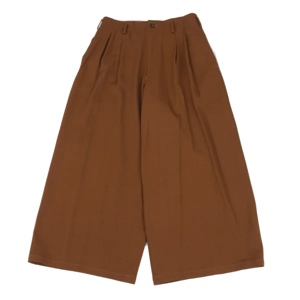 Y's Wool Blended Tuck Wide Pants Camel S-M K-172179_001