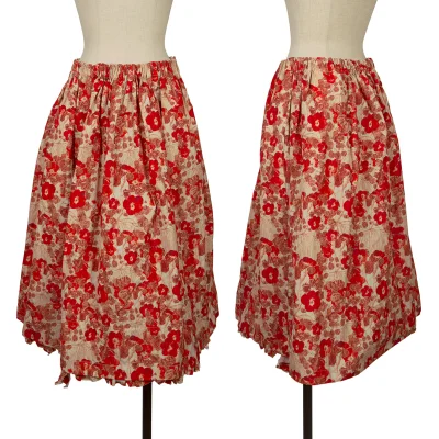 tao Fumi Imamura Floral Printed Frill Hem Skirt