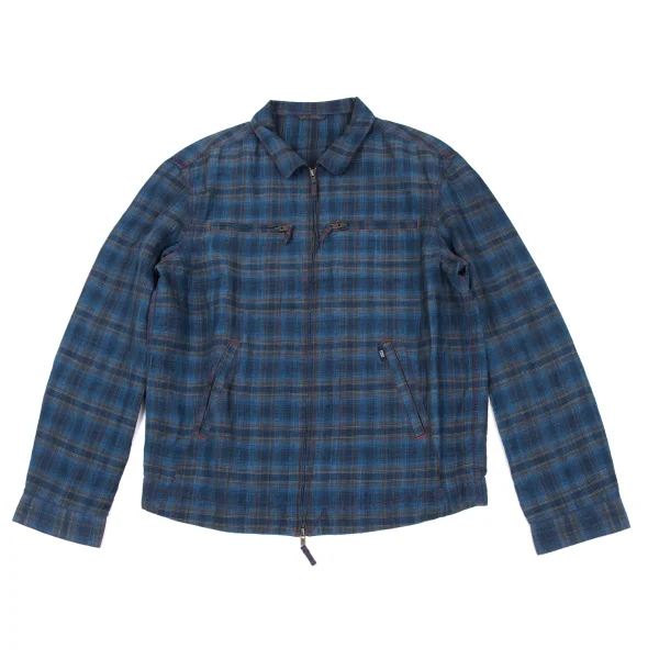 Papas Indigo Dyed Zip Shirt Jacket Blue 50L K-172185_001