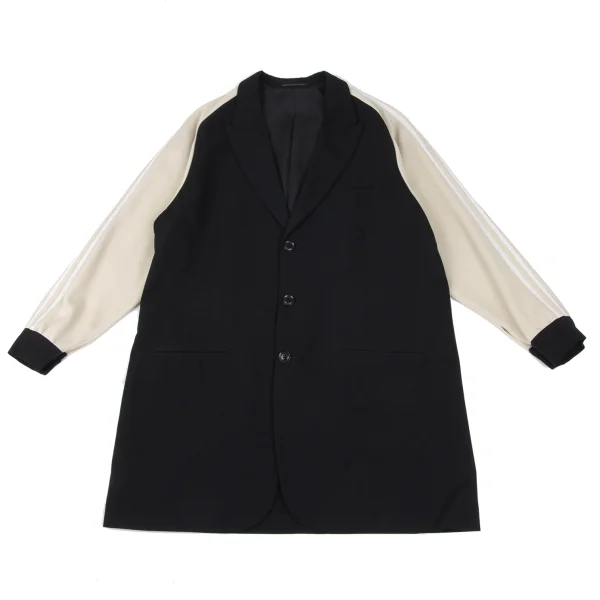 Yohji Yamamoto POUR HOMME Jersey Sleeve Switching Wool Gabardine Ichiro Jacket Black S K-172190_001