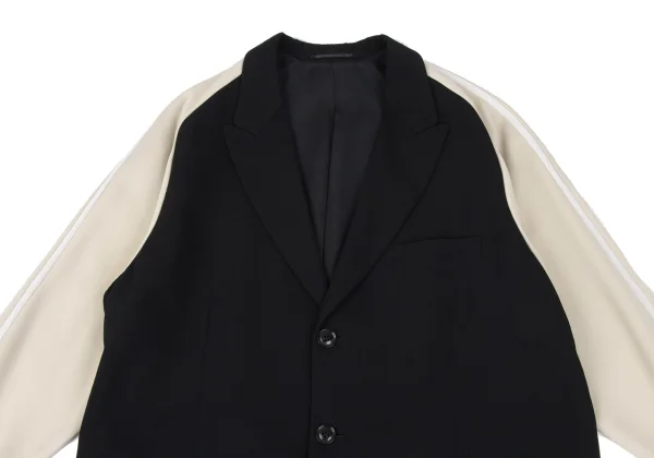 Yohji Yamamoto POUR HOMME Jersey Sleeve Switching Wool Gabardine Ichiro Jacket K-172190_002