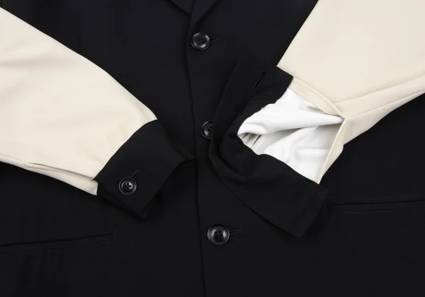 Yohji Yamamoto POUR HOMME Jersey Sleeve Switching Wool Gabardine Ichiro Jacket K-172190_008