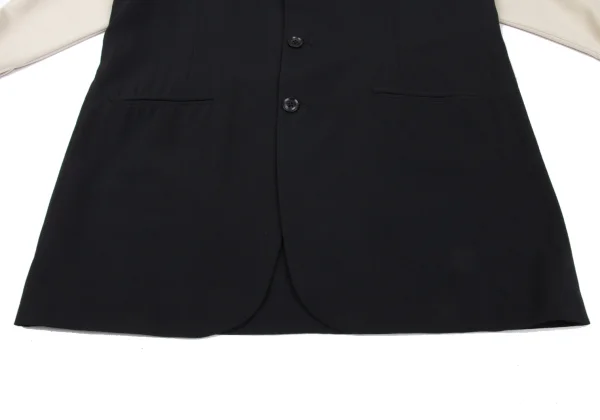 Yohji Yamamoto POUR HOMME Jersey Sleeve Switching Wool Gabardine Ichiro Jacket K-172190_009