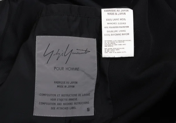 Yohji Yamamoto POUR HOMME Jersey Sleeve Switching Wool Gabardine Ichiro Jacket K-172190_015
