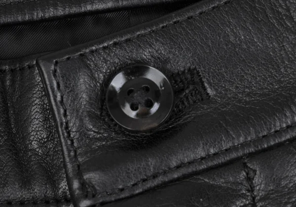 REGULATION Yohji Yamamoto MEN Pocket-Detail Cowhide Leather Pants K-172191_003