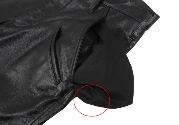 REGULATION Yohji Yamamoto MEN Pocket-Detail Cowhide Leather Pants K-172191_005