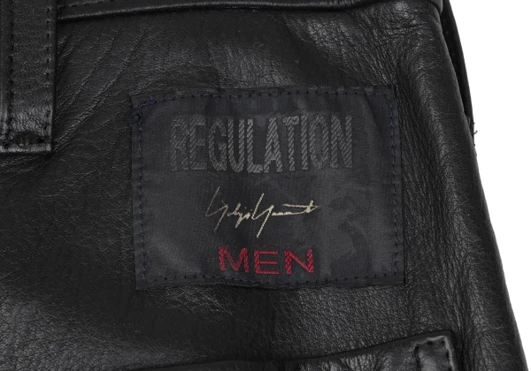 REGULATION Yohji Yamamoto MEN Pocket-Detail Cowhide Leather Pants K-172191_013