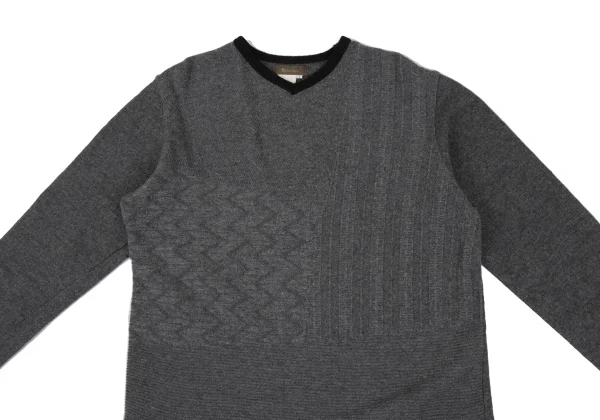Y's for men Textured V-Neck Knit Top K-172192_002
