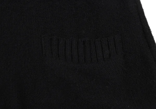 Yohji Yamamoto NOIR Wool Blend Patch Pocket Turtleneck Cable Knit Sweater K-172194_008