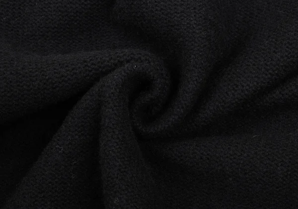 Yohji Yamamoto NOIR Wool Blend Patch Pocket Turtleneck Cable Knit Sweater K-172194_011