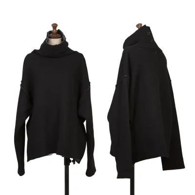 Y's Wool Blend Button Neck Knit Sweater