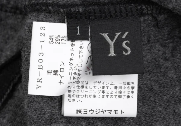 Y's Wool Blend Button Neck Knit Sweater K-172195_013