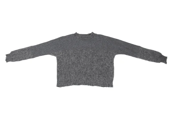 Y's Alpaca Blend Wool Brushed Switching Knit Top K-172196_002