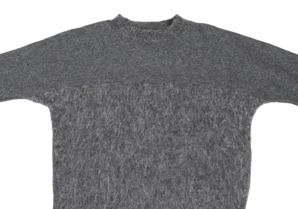 Y's Alpaca Blend Wool Brushed Switching Knit Top K-172196_003