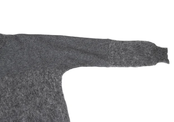 Y's Alpaca Blend Wool Brushed Switching Knit Top K-172196_005