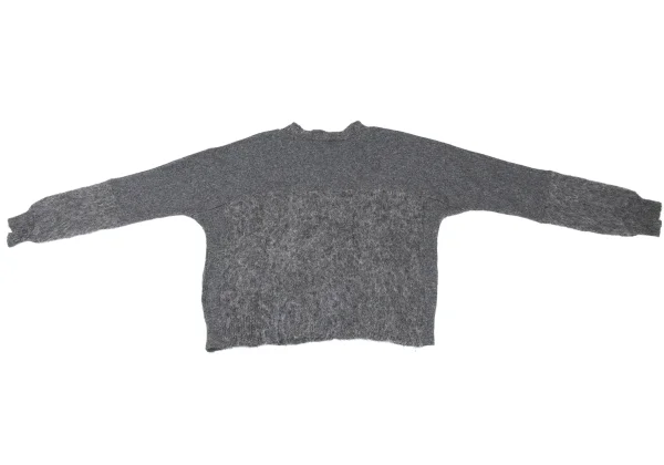 Y's Alpaca Blend Wool Brushed Switching Knit Top K-172196_009