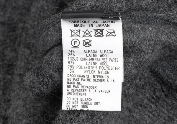 Y's Alpaca Blend Wool Brushed Switching Knit Top K-172196_011