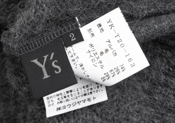 Y's Alpaca Blend Wool Brushed Switching Knit Top K-172196_012