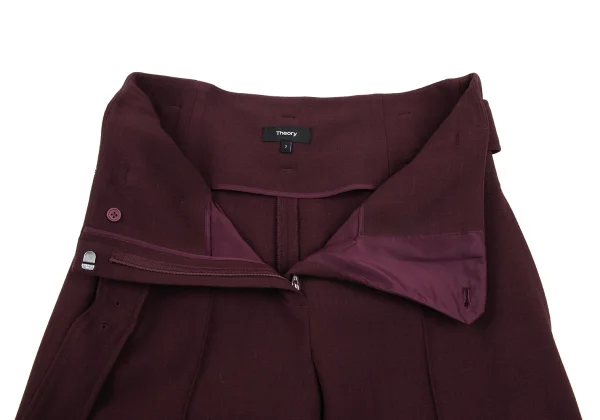 Theory Rayon Wool Stretch Belted Wide Pants K-172204_004
