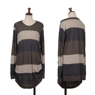 Plantation Washed Wool Striped Knit Top