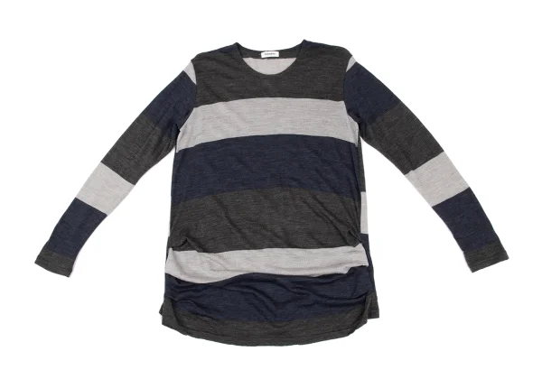 Plantation Washed Wool Striped Knit Top K-172208_002